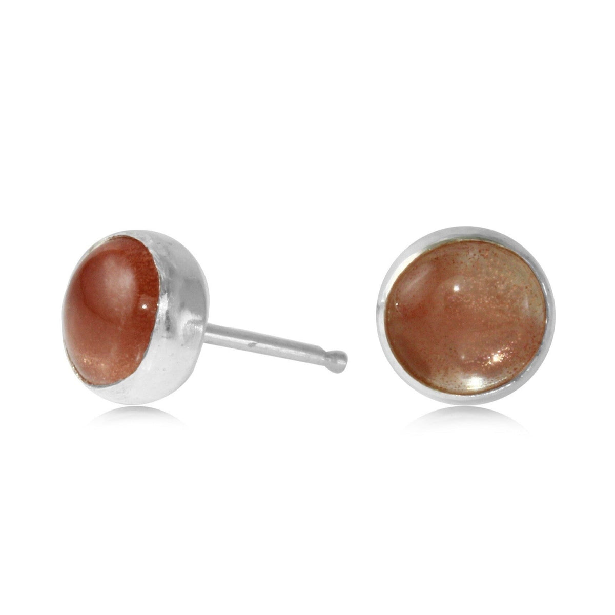 Sunstone Gemdrop 6mm studs - sterling silver | Petite Collection earrings Amanda K Lockrow