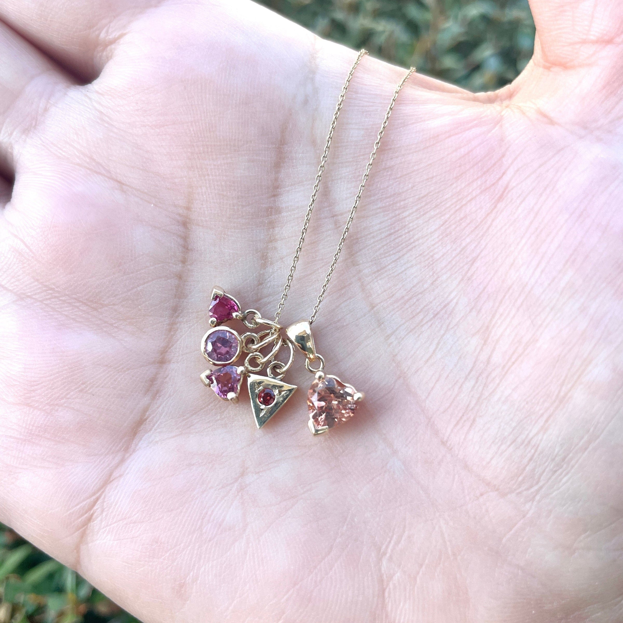 Strength Garnet Triangle Charm - 14k gold | Talisman Collection charm Amanda K Lockrow
