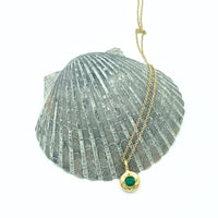 Elemental Emerald Pebble Necklace - 14k yellow gold | Sticks & Stones Collection necklace Amanda K Lockrow