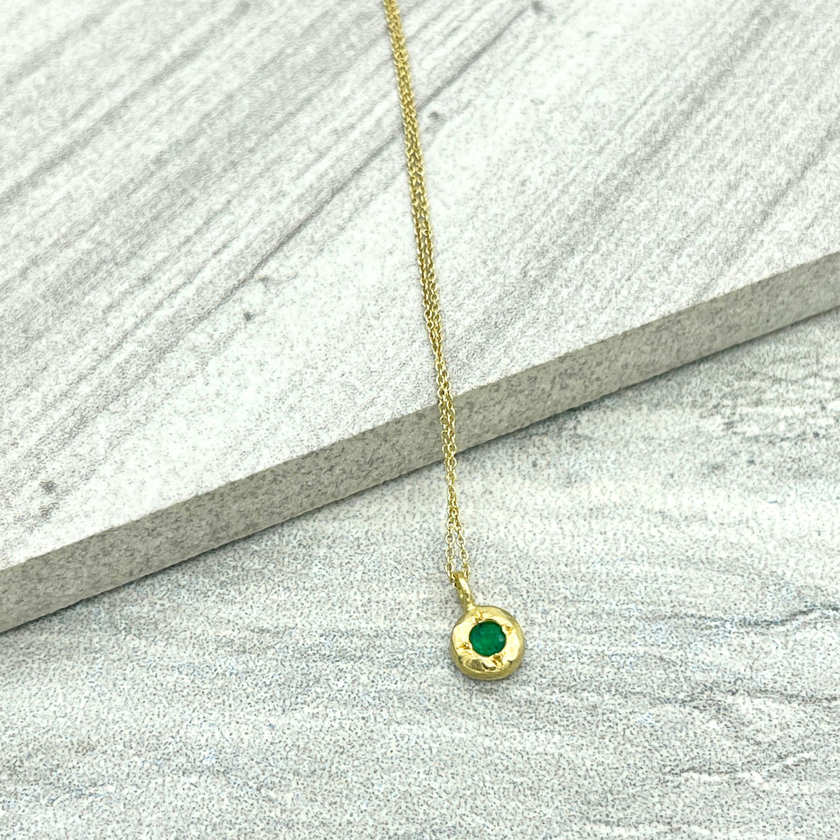 Elemental Emerald Pebble Necklace - 14k yellow gold | Sticks & Stones Collection necklace Amanda K Lockrow