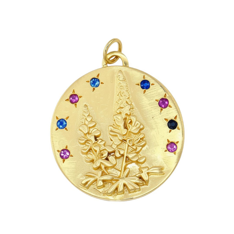 Lupine Flower Amethyst and Sapphire Necklace - 14k gold | Talisman Collection necklace Amanda K Lockrow