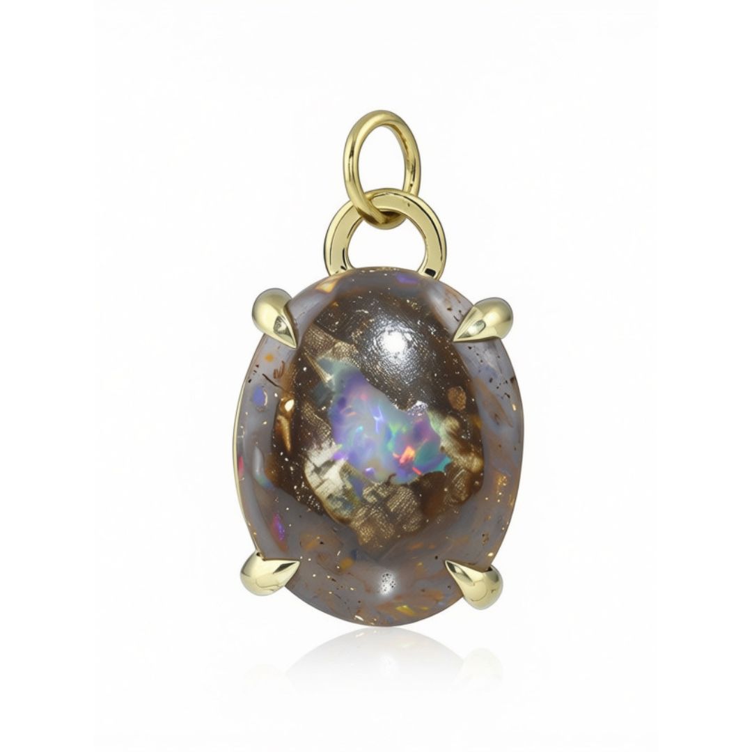 Portal Boulder Opal Pendant - 14k gold | Fine Collection necklace Amanda K Lockrow