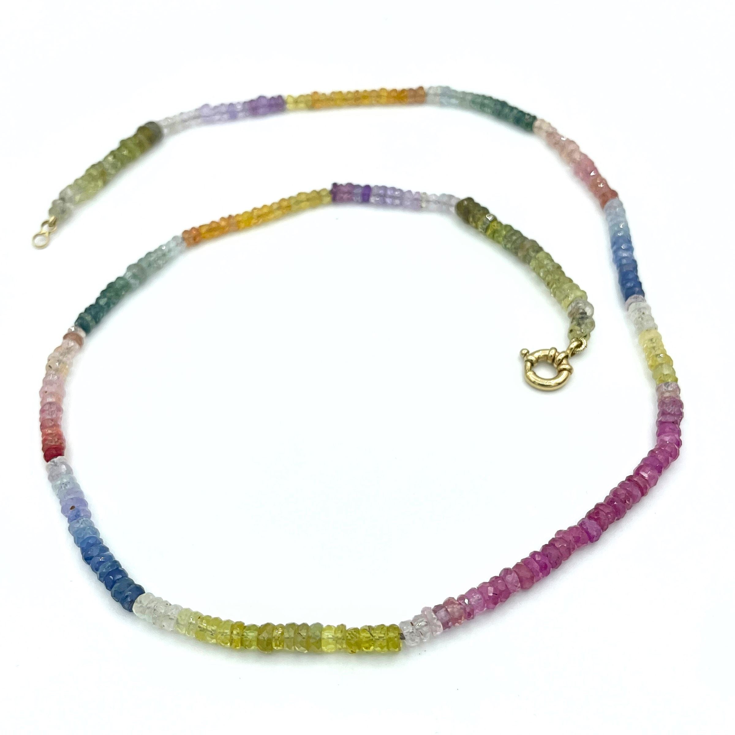 Strung Together Sapphire Beaded Necklace - 14k gold | Little Rock Collection necklace Amanda K Lockrow