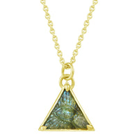 Third Eye Labradorite Triangle Necklace - 14k gold | Talisman Collection necklace Amanda K Lockrow