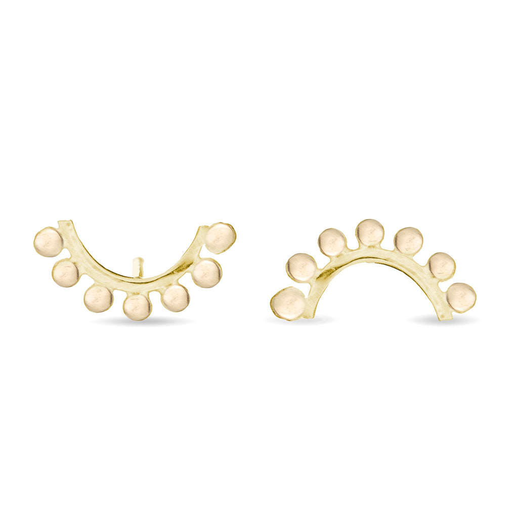 7 Rays Sunrise Stud Earrings - 14k gold | Sunrise Collection
