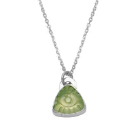 Third Eye Small Prehnite Triangle Necklace - sterling silver | Talisman Collection necklace Amanda K Lockrow