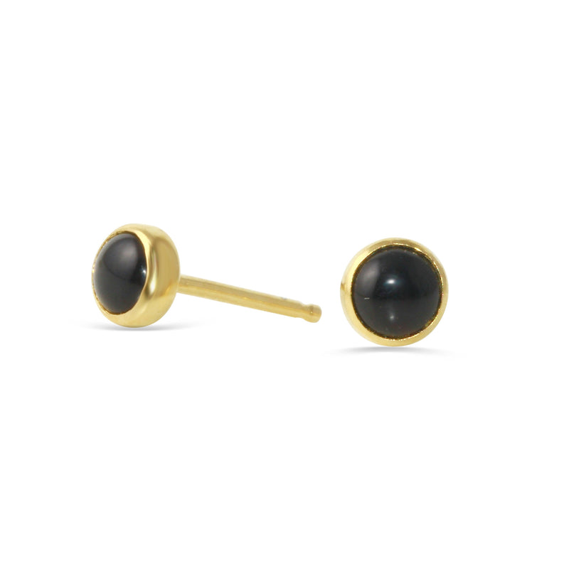 Black Onyx Gemdrop Stud Earrings - 18K gold vermeil | Petite Collection earrings Amanda K Lockrow