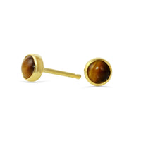 Tiger's Eye Gemdrop Stud Earrings - 18K gold vermeil | Petite Collection earrings Amanda K Lockrow