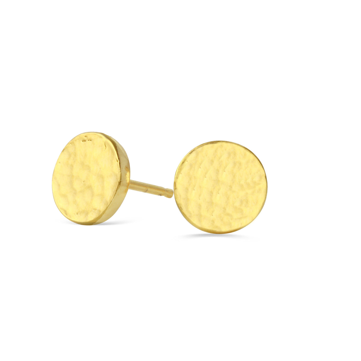 Hammered Disc Stud Earrings - 18K gold vermeil | Petite Collection earrings Amanda K Lockrow