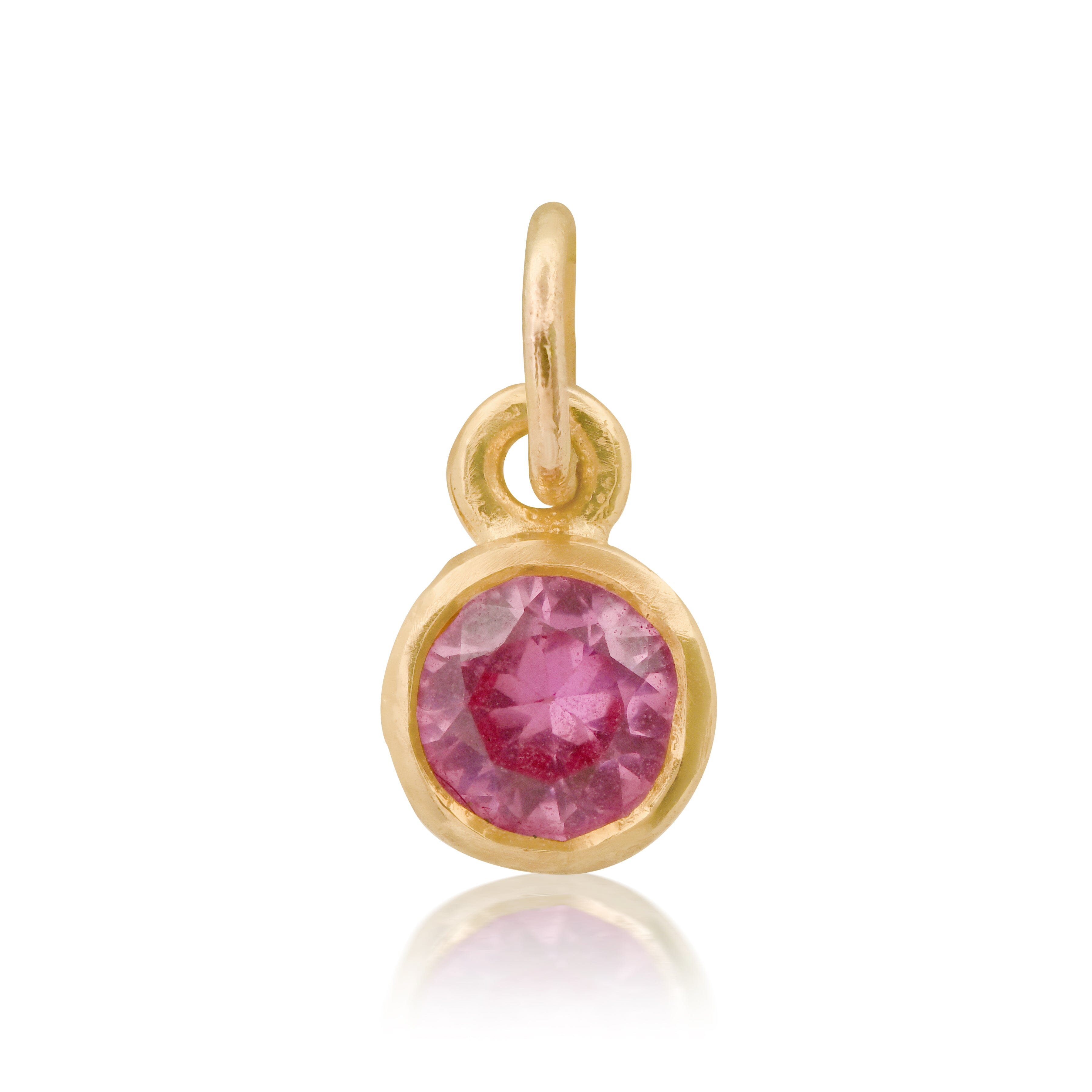 Pretty in Pink Sapphire Charm - 14k gold | Stone Love Collection