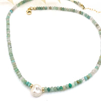 Strung Together Amazonite and Pearl Beaded Necklace - 14k gold filled | Little Rock Collection necklace Amanda K Lockrow