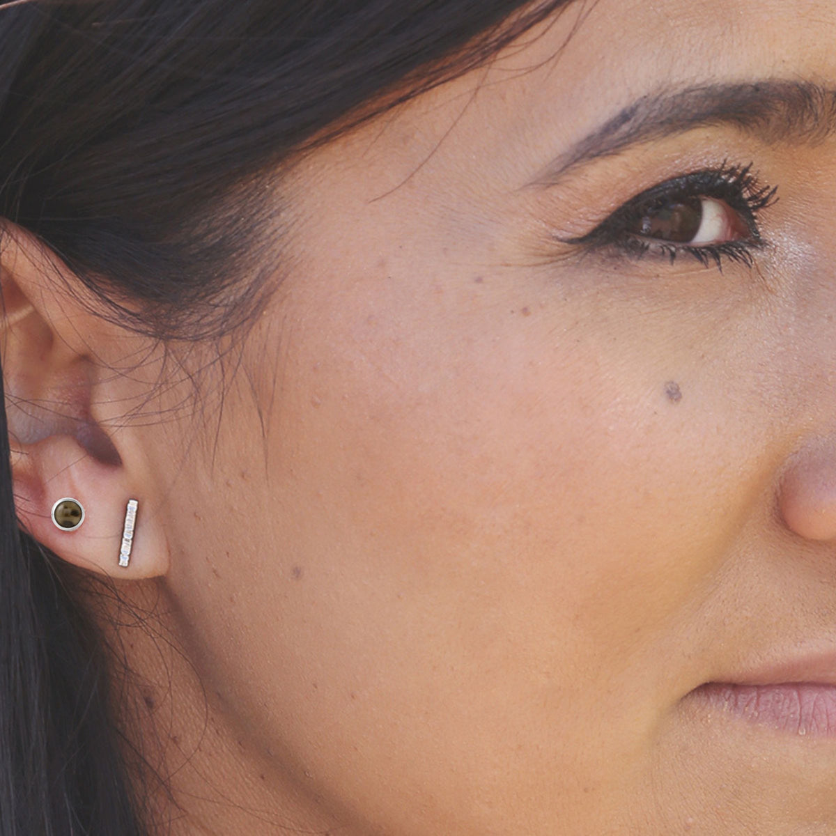 Smoky Quartz Gemdrop Stud Earrings - sterling silver | Stone Love Collection earrings Amanda K Lockrow