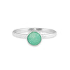 Amazonite Gemdrop 6mm Stacking Ring - sterling silver | Petite Collection ring Amanda K Lockrow