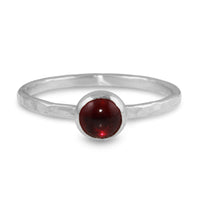 Garnet Gemdrop 6mm Stacking Ring - sterling silver | Petite Collection ring Amanda K Lockrow