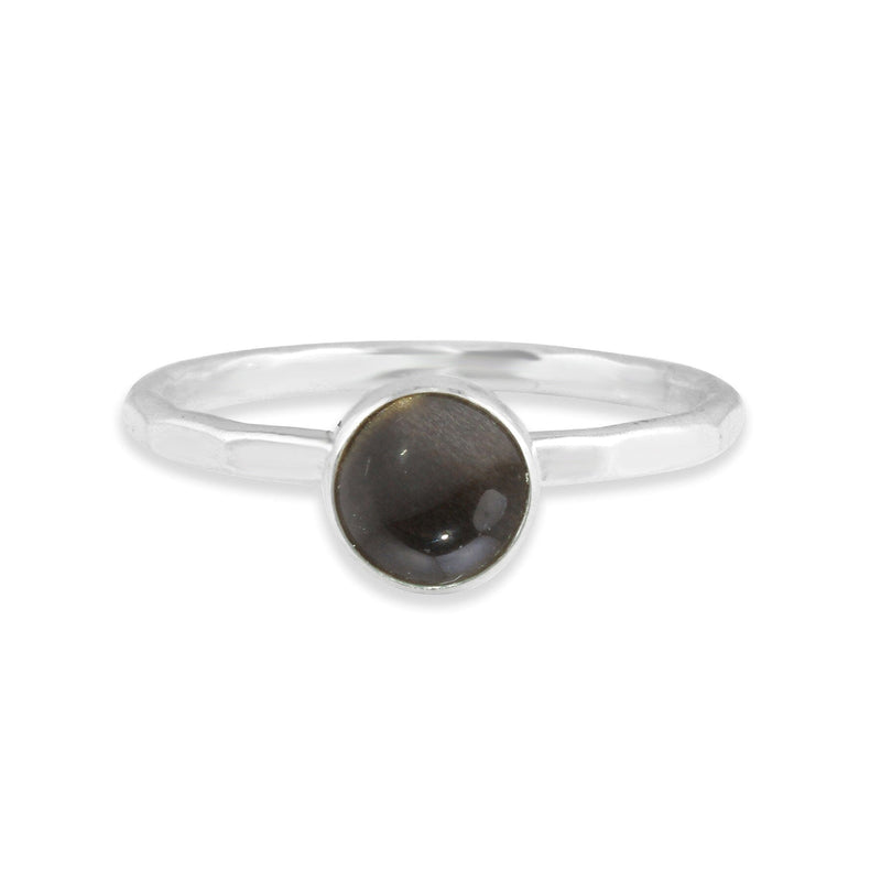 Gray Moonstone 6mm Stacking Ring - sterling silver | Petite Collection ring Amanda K Lockrow