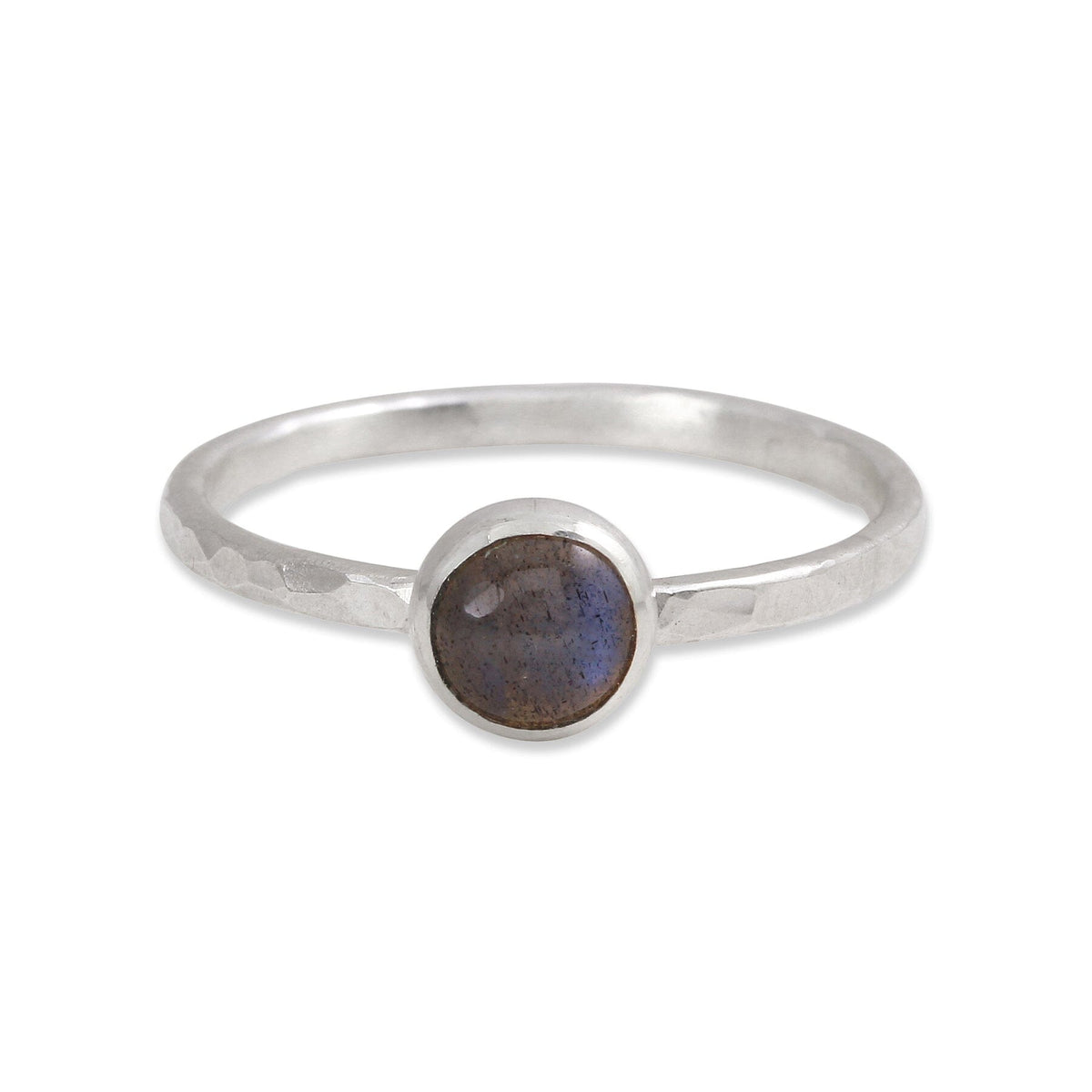 Labradorite Gemdrop 6mm Stacking Ring - sterling silver | Petite Collection ring Amanda K Lockrow