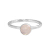 Rose Quartz Gemdrop 8mm Stacking Ring - sterling silver | Petite Collection ring Amanda K Lockrow