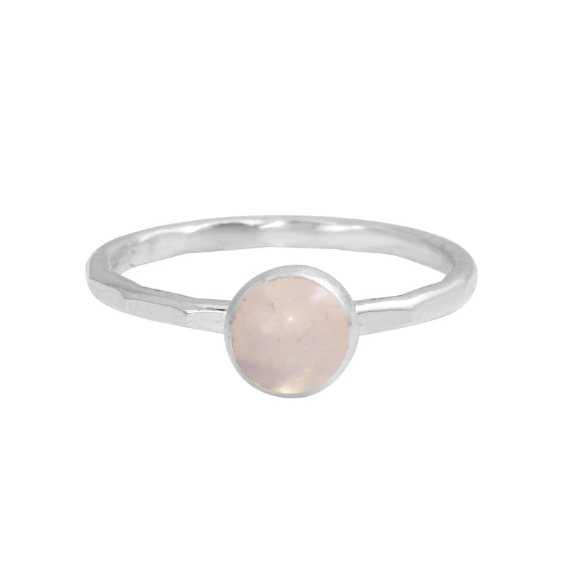 Rose Quartz Gemdrop 8mm Stacking Ring - sterling silver | Petite Collection ring Amanda K Lockrow