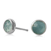 Aquamarine Rosecut Gemdrop 6mm studs - sterling silver | Petite Collection earrings Amanda K Lockrow