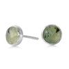 Prehnite Rosecut Gemdrop 6mm studs - sterling silver | Petite Collection earrings Amanda K Lockrow