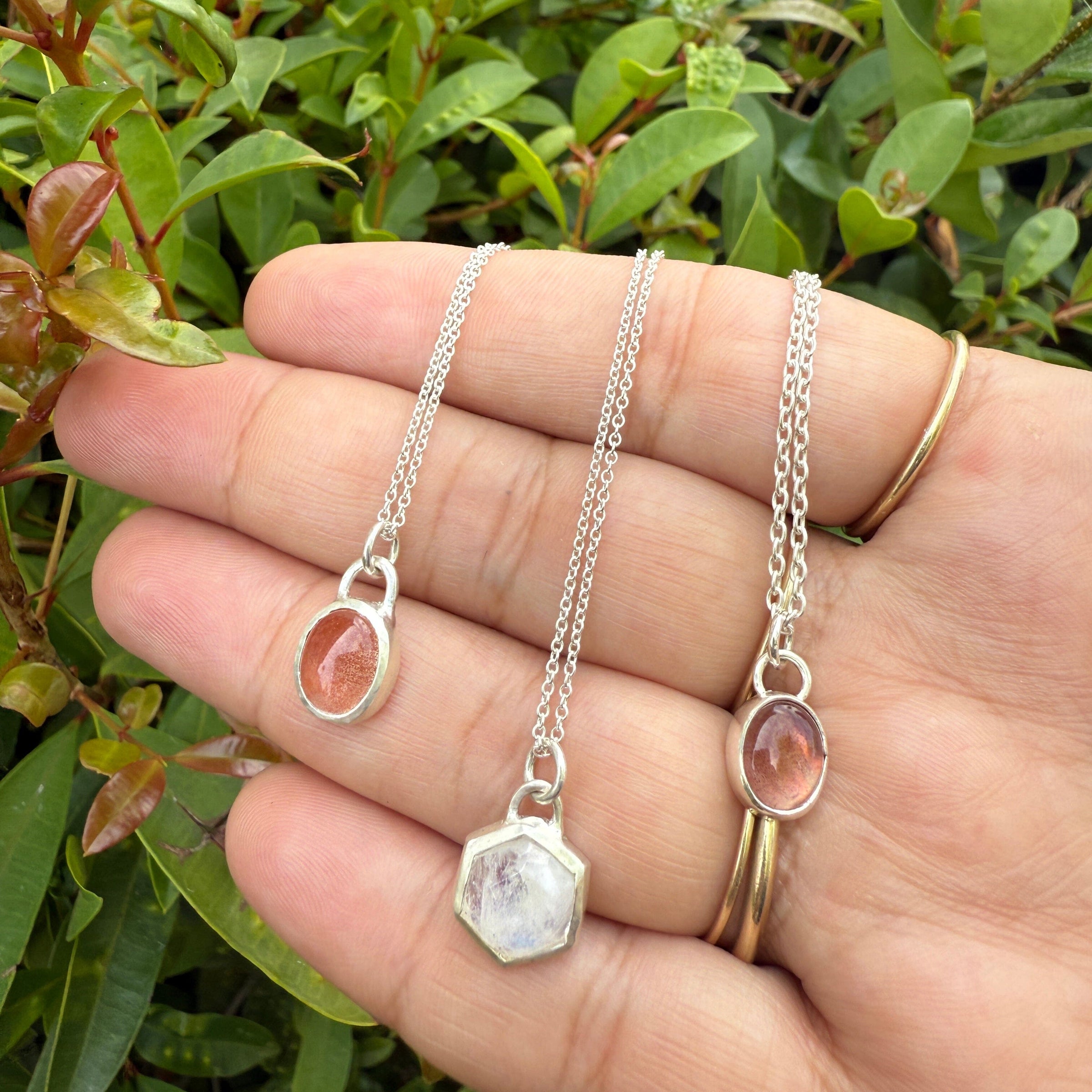 Small Sunstone Necklace - sterling silver | Stone Love Collection necklace Amanda K Lockrow