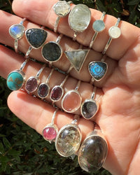 Third Eye Small Labradorite Triangle Ring - sterling silver | Talisman Collection ring Amanda K Lockrow