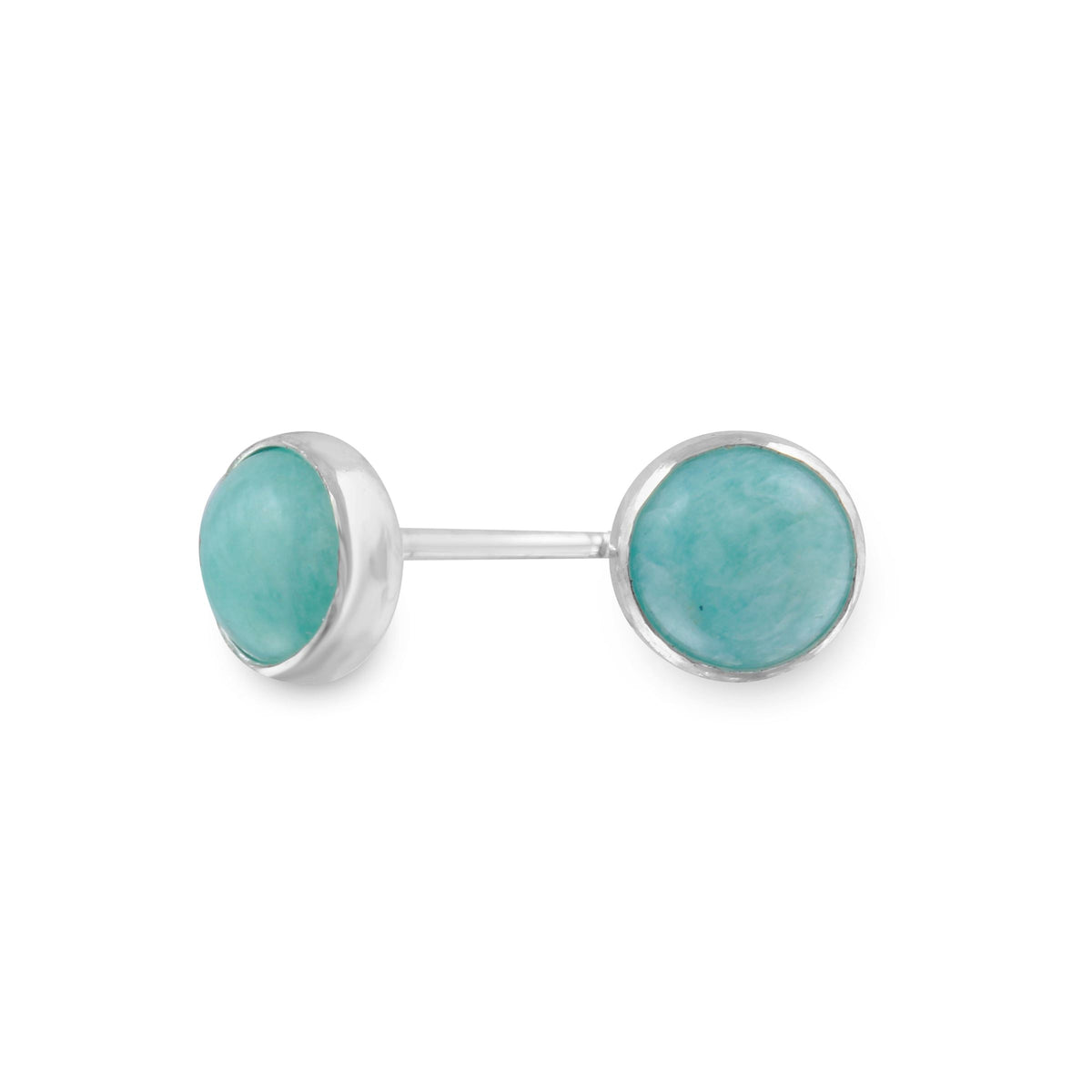 Amazonite Gemdrop 6mm studs - sterling silver | Petite Collection earrings Amanda K Lockrow