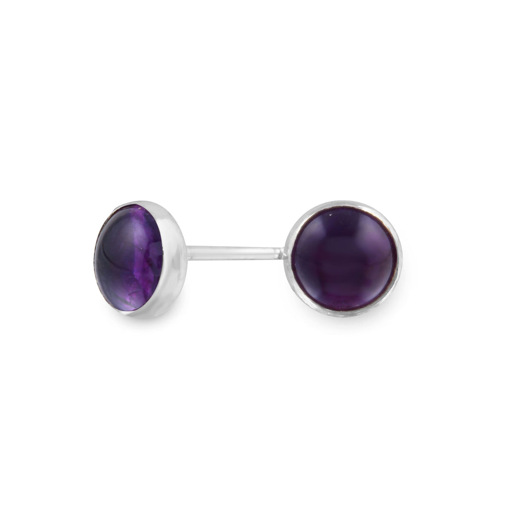 Amethyst Gemdrop 6mm Stud Earrings - sterling silver | Petite Collection