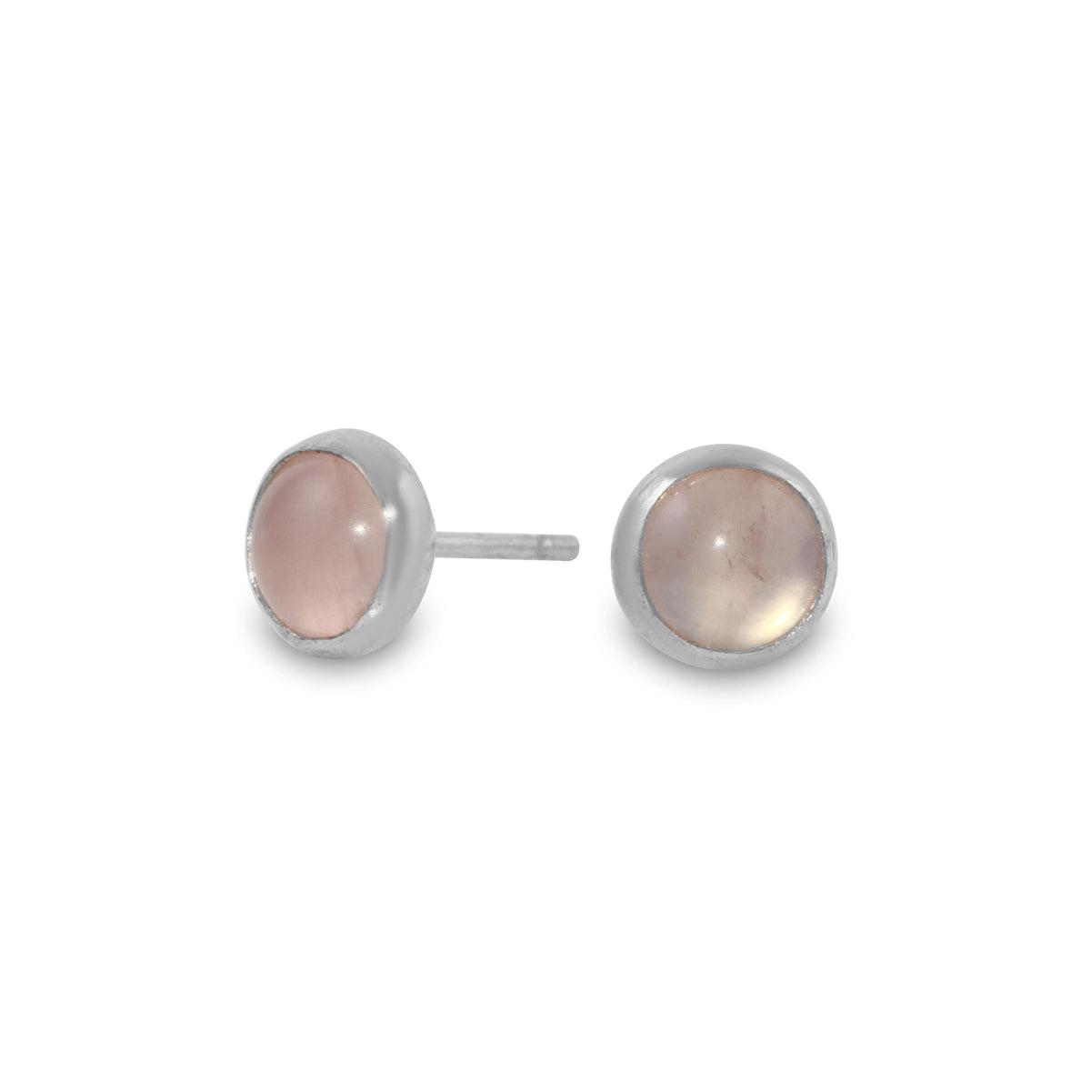 Rose Quartz 6mm Stud Earrings - sterling silver | Petite Collection earrings Amanda K Lockrow