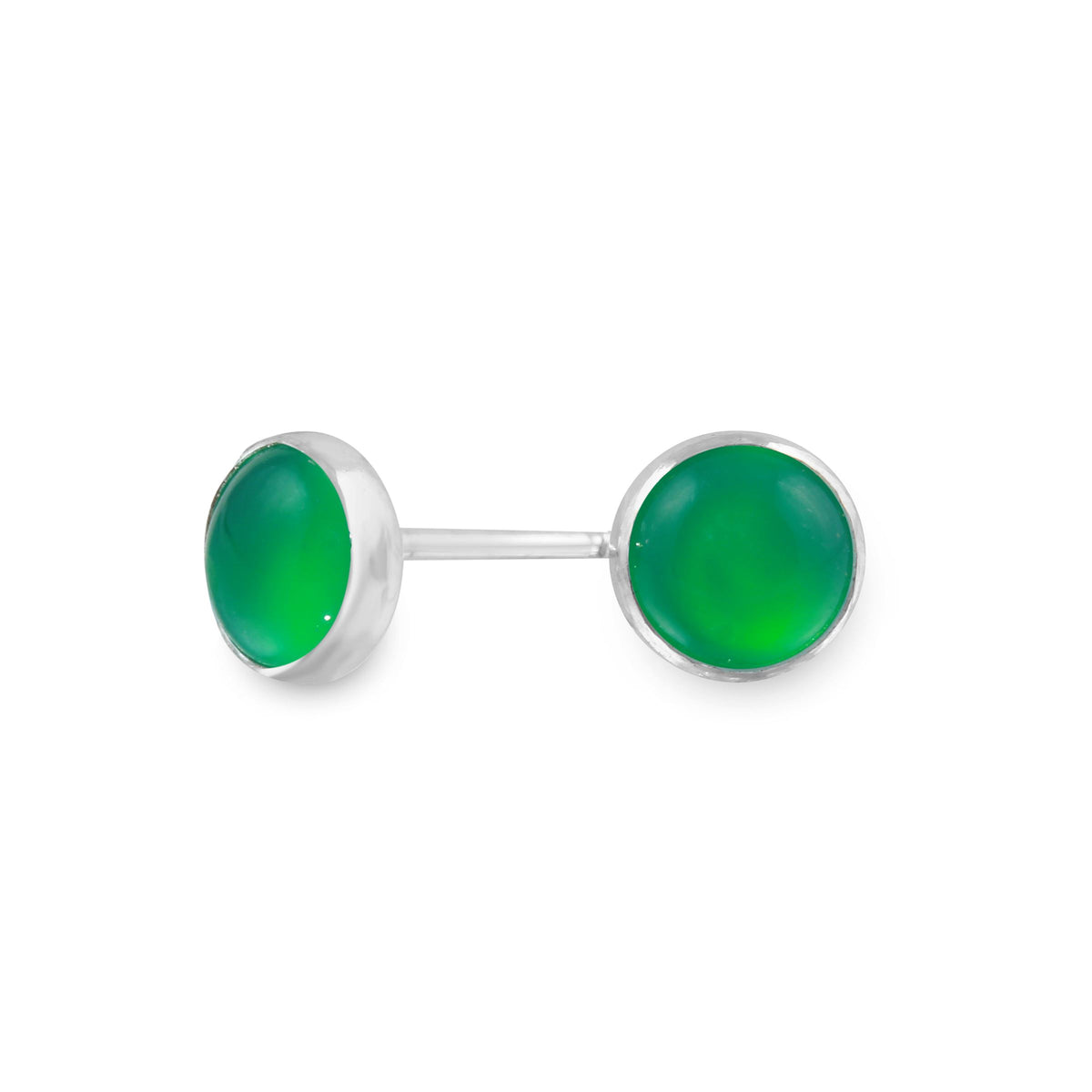 Green Onyx Gemdrop 6mm Stud Earrings - sterling silver | Petite Collection earrings Amanda K Lockrow