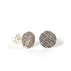 Silver hammered stud earrings dot crosshatched earrings Amanda K Lockrow