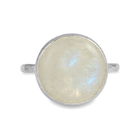Rainbow moonstone sterling silver ring - size 7 ring Amanda K Lockrow