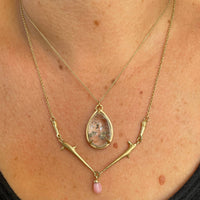 Pyrite in Quartz Astra Necklace - 14k gold | Aislinn Collection necklace Amanda K Lockrow