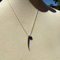 Tusk Shell Lapis Lazuli Necklace - sterling silver | Darya Collection necklace Amanda K Lockrow
