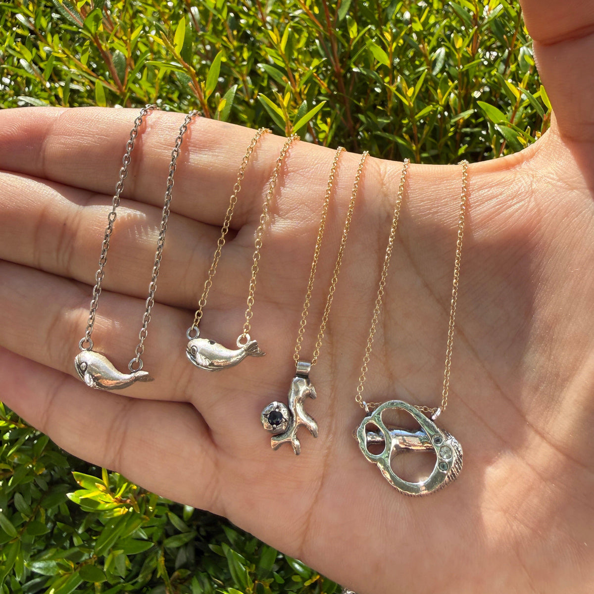 Kai Little Whale Charm Necklace - sterling silver | Darya Collection necklace Amanda K Lockrow