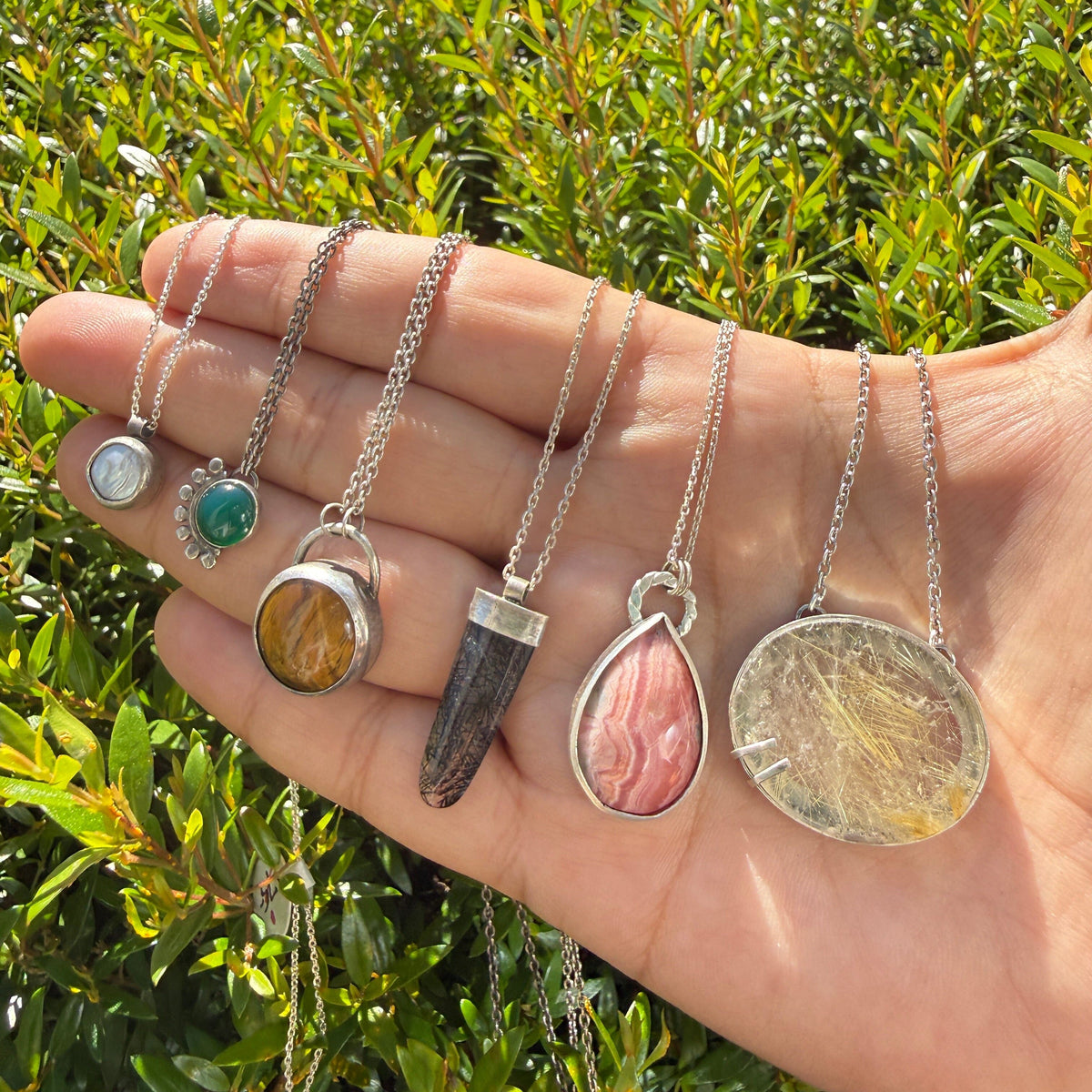 Oval Rutilated Quartz Necklace - Sterling Silver | Aislinn Collection necklace Amanda K Lockrow