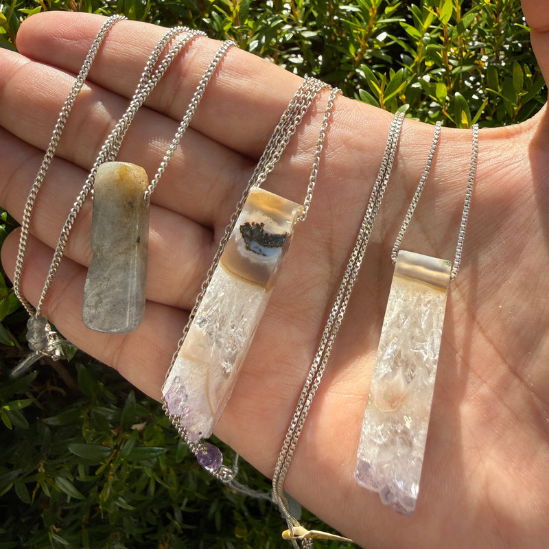 Amethyst stalactite floating pendant - Last one necklace Amanda K Lockrow
