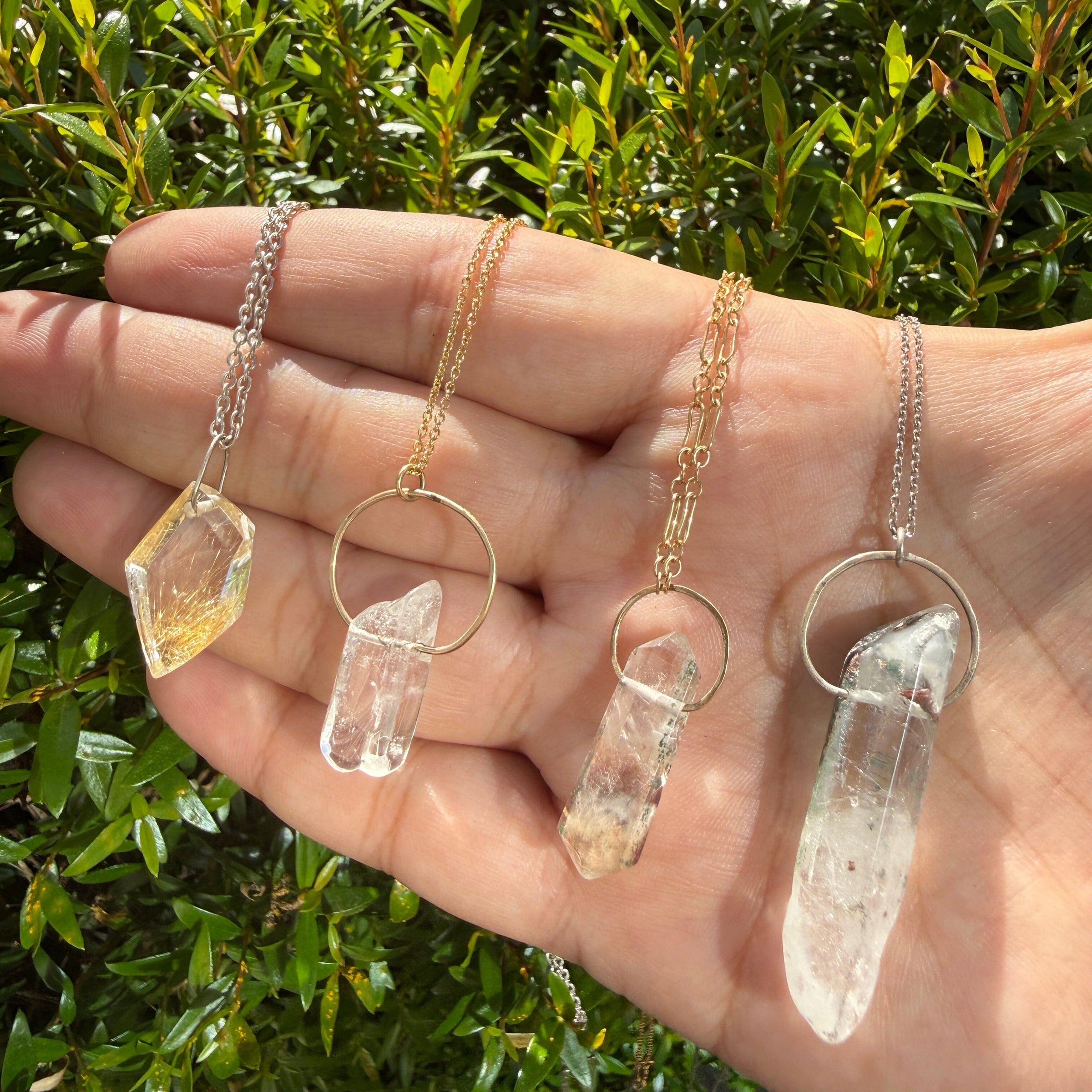 Rutilated Quartz Crystal Geo Necklace - sterling silver | Aislinn Collection necklace Amanda K Lockrow