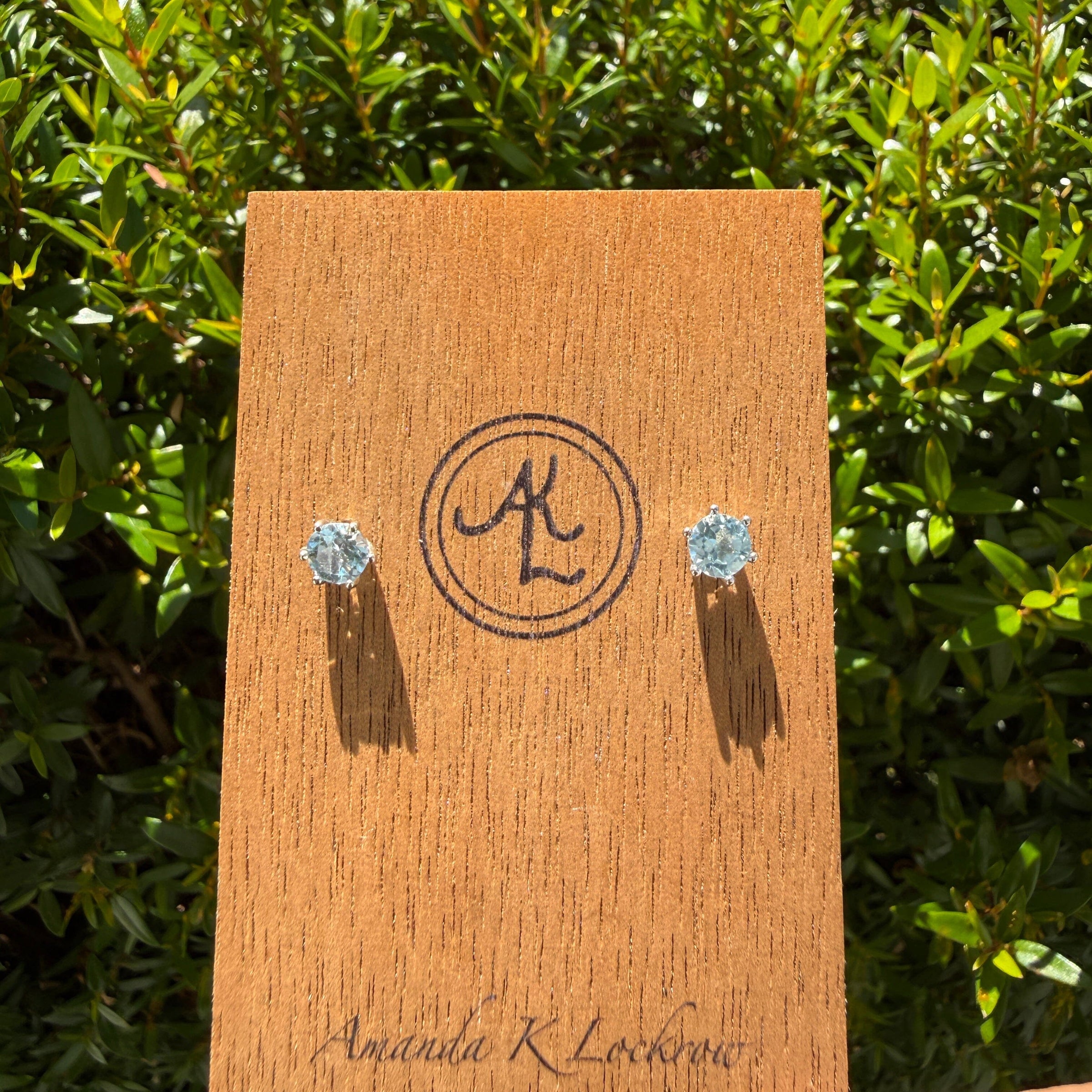 Blue Topaz Silver Stud Earrings earrings Amanda K Lockrow