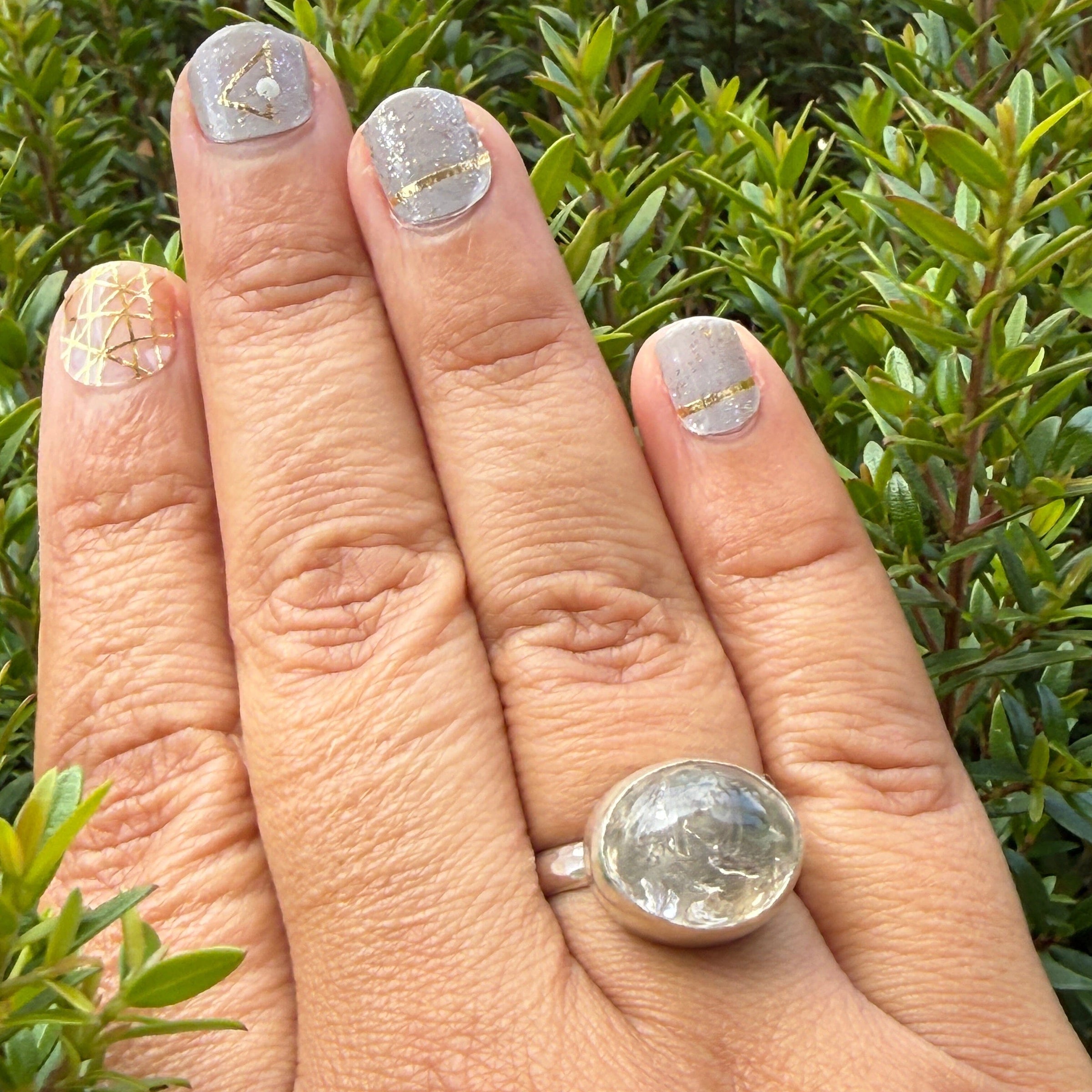 Lynn Enhydro Quartz Ring - sterling silver | Size 9 | Aislinn Collection ring Amanda K Lockrow