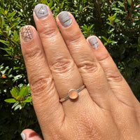 Rosecut Peach Moonstone Gemdrop 6mm Stacking Ring - sterling silver | Stone Love Collection