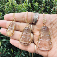 Kuan Yin Rutilated Quartz Crystal Necklace - gold filled | Talisman Collection necklace Amanda K Lockrow