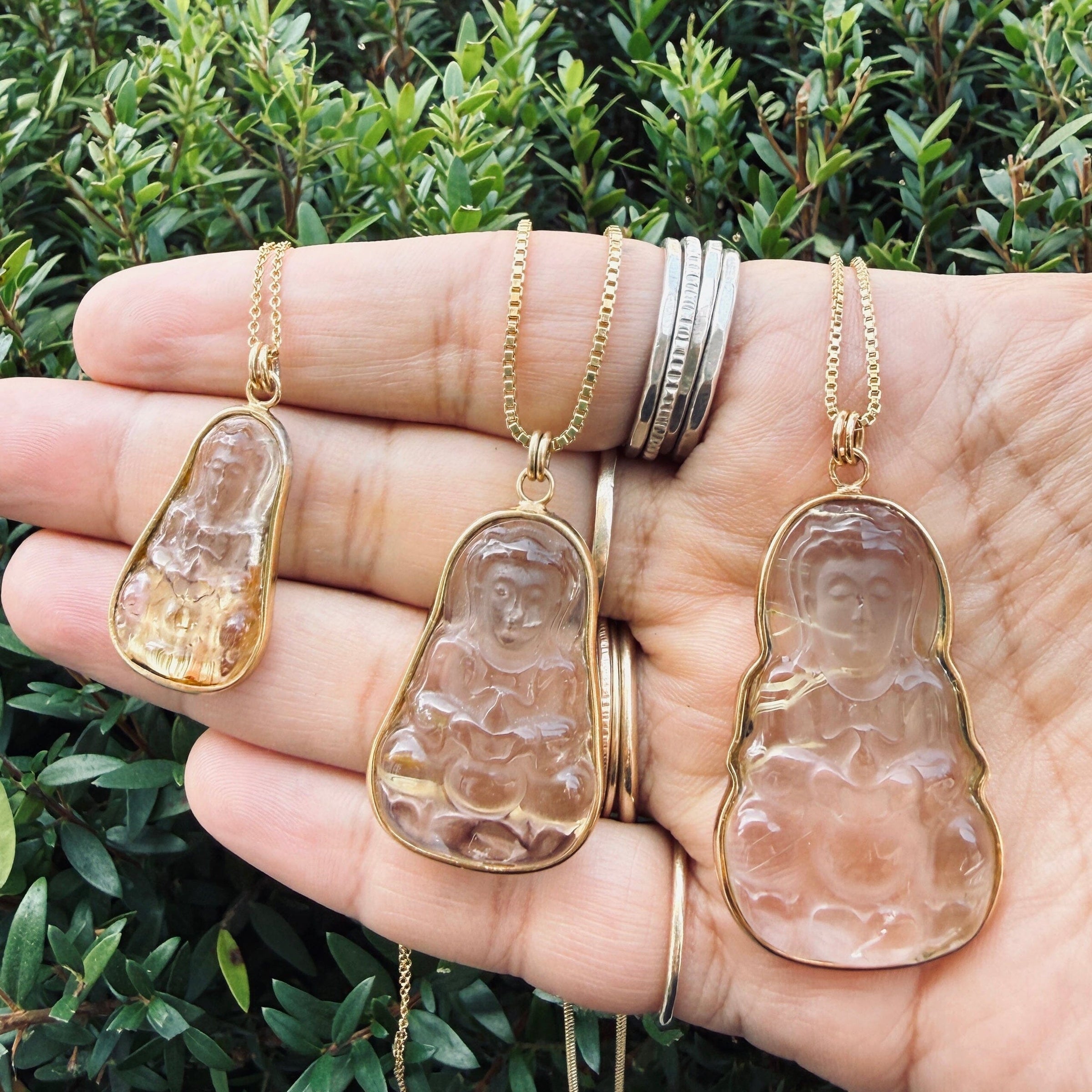 Kuan Yin Rutilated Quartz Crystal Necklace - gold filled | Talisman Collection necklace Amanda K Lockrow