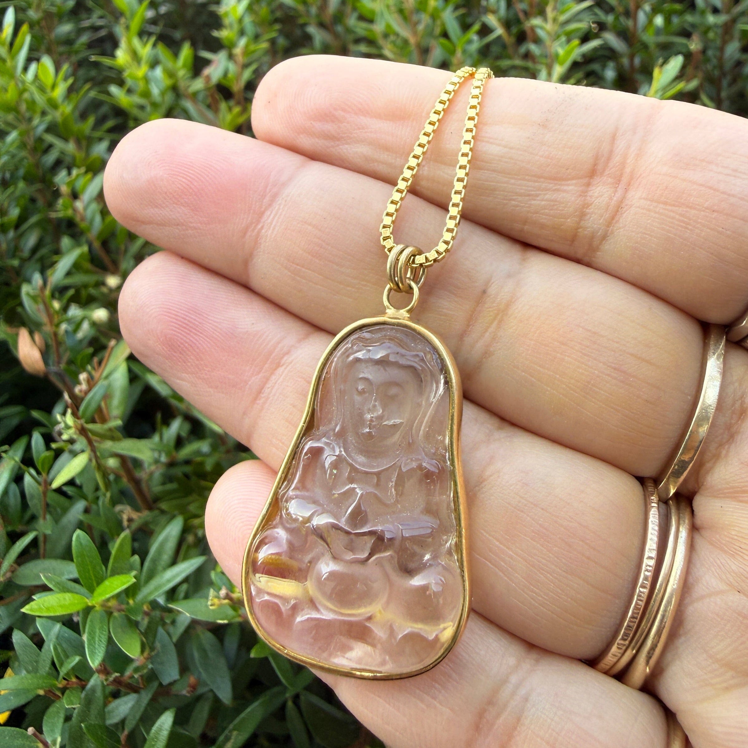 Kuan Yin Rutilated Quartz Crystal Necklace - gold filled | Talisman Collection necklace Amanda K Lockrow