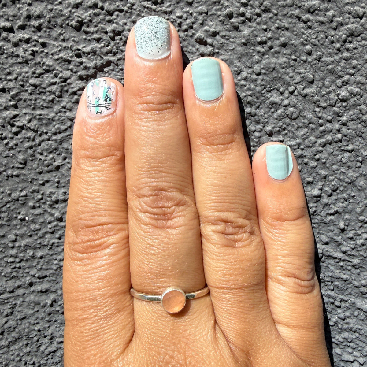 Rosecut Peach Moonstone Gemdrop 6mm Stacking Ring - sterling silver | Stone Love Collection ring Amanda K Lockrow