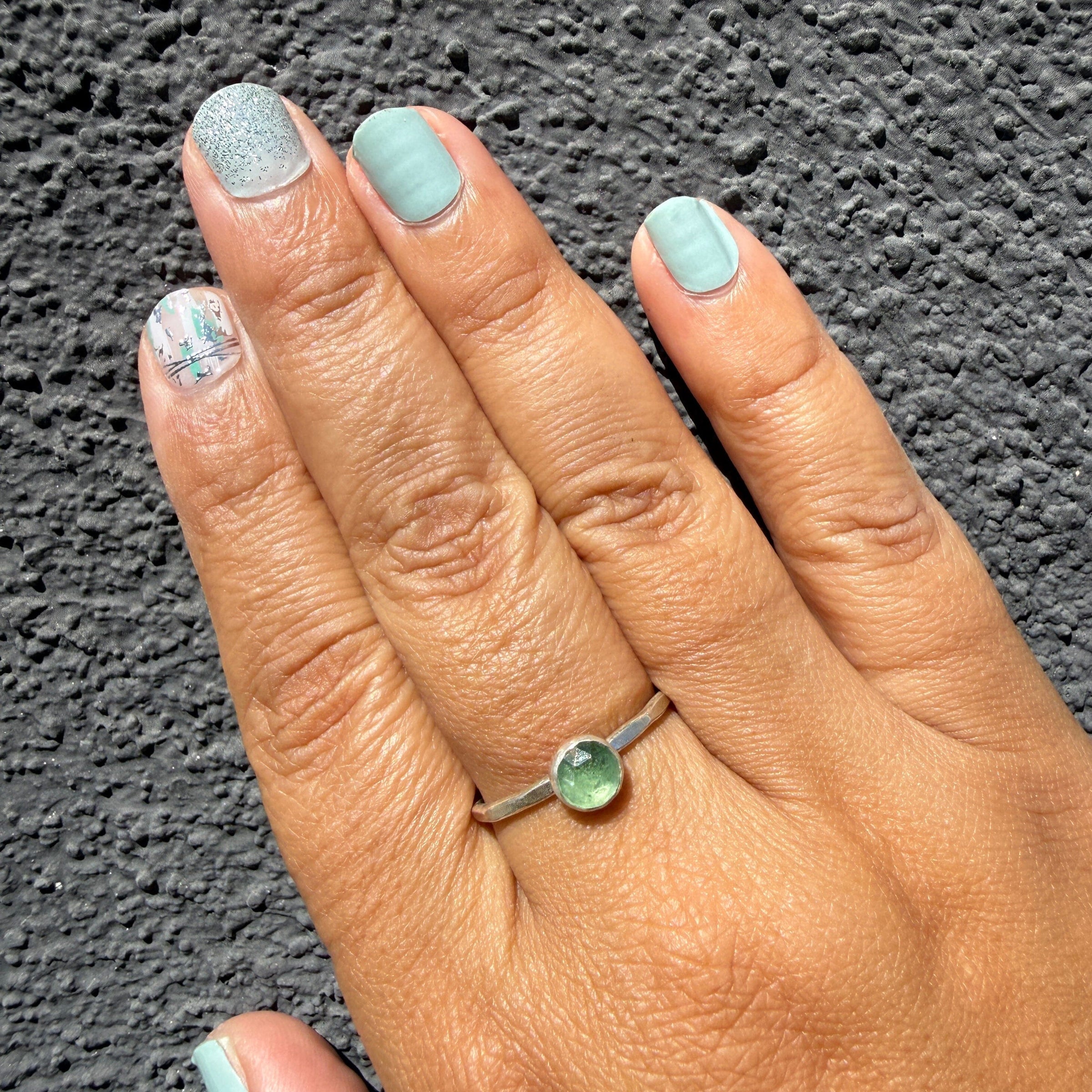 Kyanite Gemdrop 6mm Stacking Ring - sterling silver | Stone Love Collection ring Amanda K Lockrow
