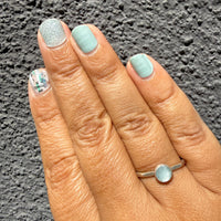 Rosecut Aquamarine Gemdrop 6mm Stacking Ring - sterling silver | Stone Love Collection ring Amanda K Lockrow