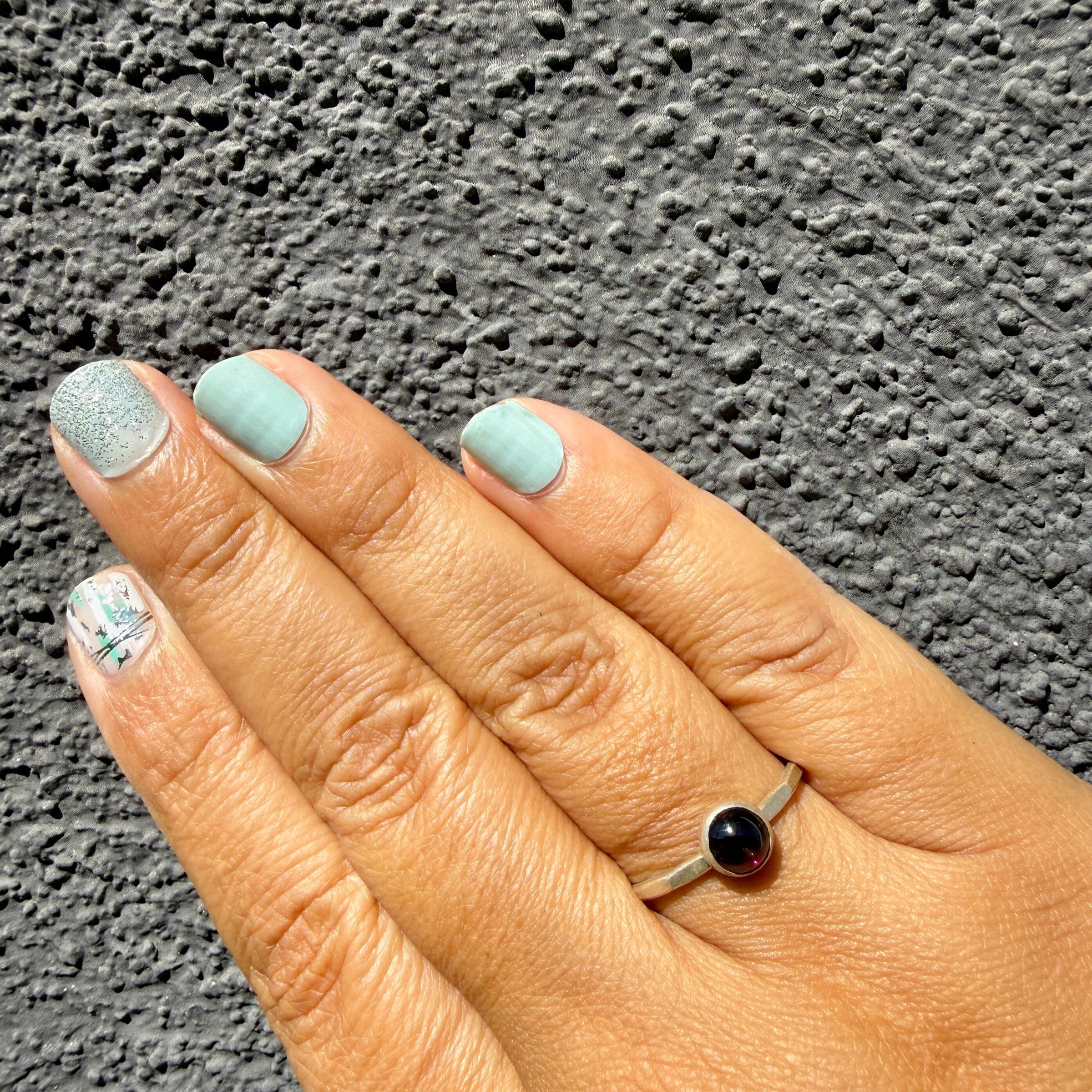Garnet Gemdrop 6mm Stacking Ring - sterling silver | Stone Love Collection ring Amanda K Lockrow