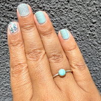 Amazonite Gemdrop 6mm Stacking Ring - sterling silver | Stone Love Collection ring Amanda K Lockrow