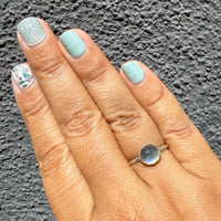 Labradorite Gemdrop 8mm Stacking Ring - sterling silver | Stone Love Collection ring Amanda K Lockrow